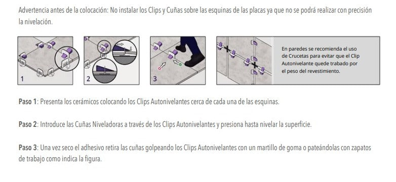 Espaciador Cuña Autonivelante x 100/und